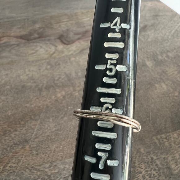 Handmade funky pink and black stone rhodonite and wire ring - size 6 - Picture 4 of 8